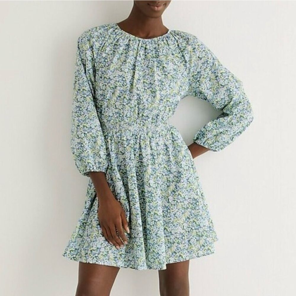 J.Crew x Liberty Floral Palermo Smocked Waist Mini Dress Thorpe Hill Size Small